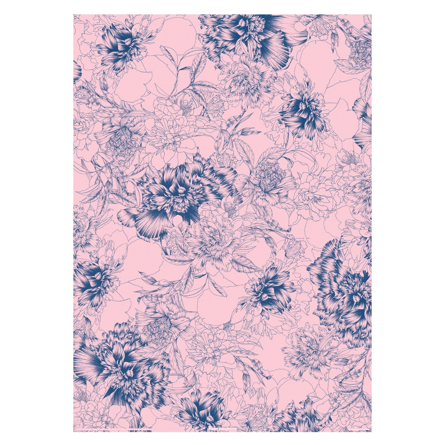 Pencil Floral Gift Wrap Sheet