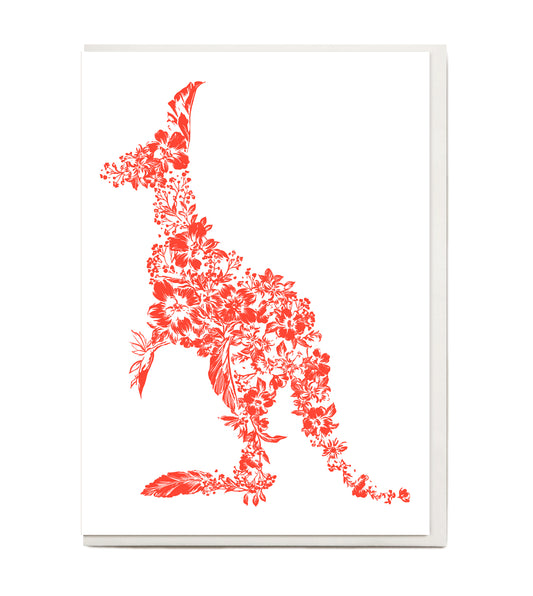 New! Fluro Kangaroo Greeting Card