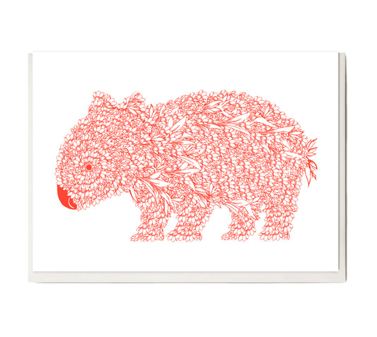 New! Fluro Wombat Greeting Card